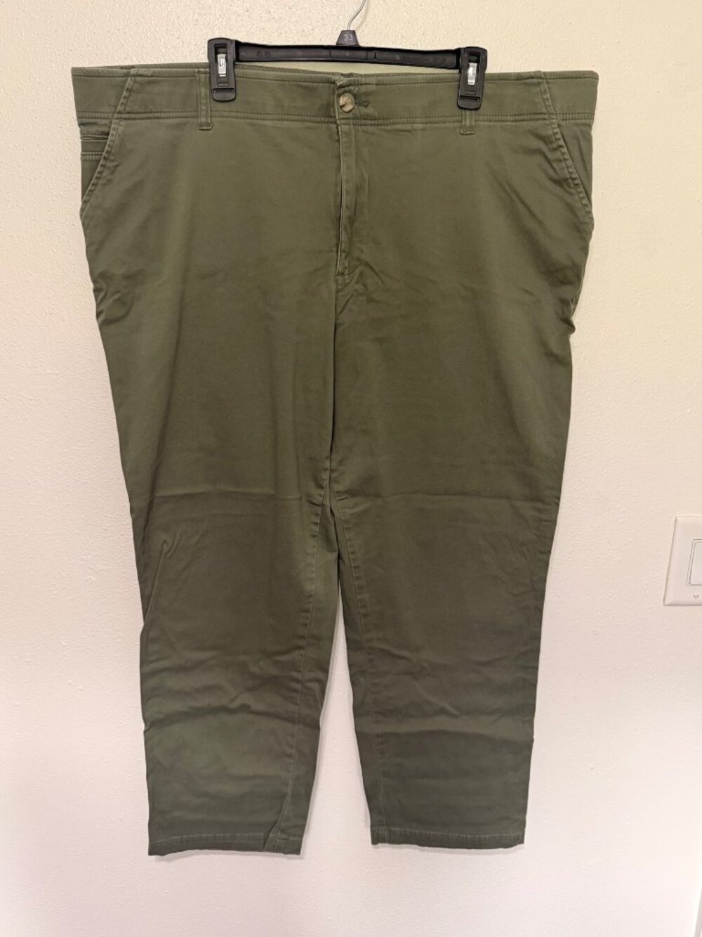 Lee Riders Everyday Chinos Olive Green Pants Straight Leg Womans 24W